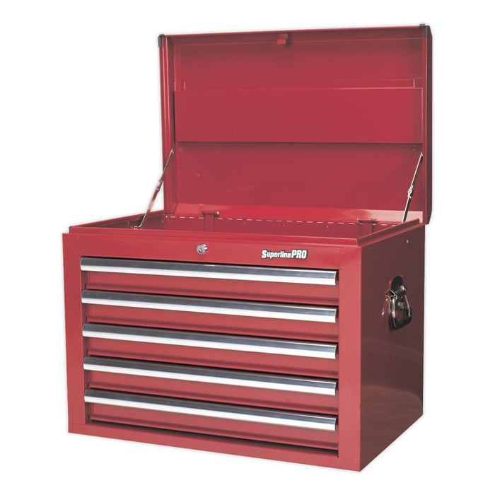 Sealey Topchest 5 Drawer with Ball-Bearing Slides Red AP26059T Sealey - Town Tools 