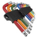 Sealey Premier Premier Jumbo Colour-Coded Anti-Slip Ball-End Hex Key Set 13pc Sealey Premier - Town Tools 