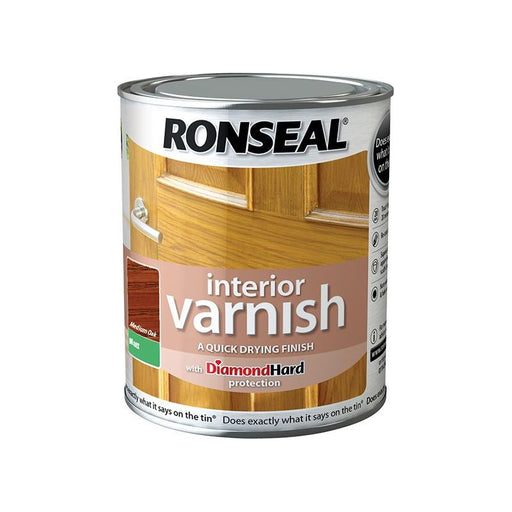 Ronseal Interior Varnish Quick Dry Matt Medium Oak 250ml Ronseal - Town Tools
