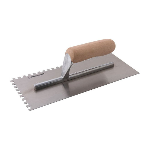 Silverline Adhesive Trowel Wood-Handle 280 x 120mm - 6mm Teeth Silverline - Town Tools 