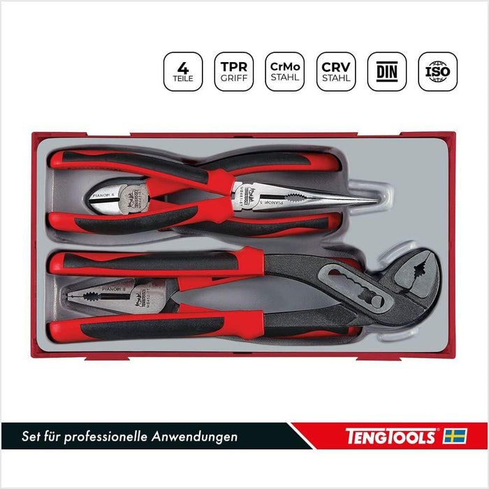 Teng Tools Plier Set TPR Grip TT1 4 Pieces Teng Tools - Town Tools 