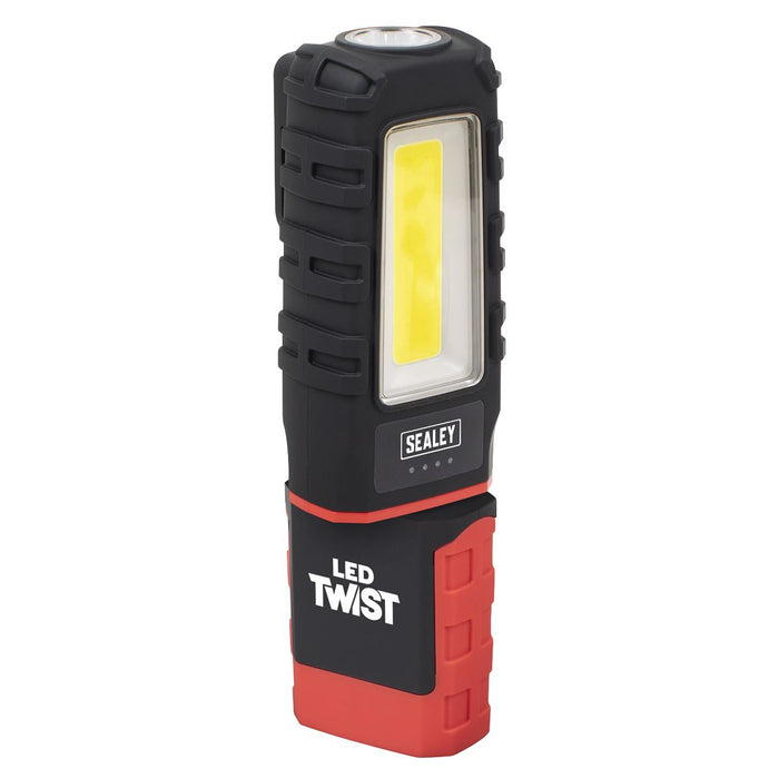 Sealey LED Twist Rechargeable Inspection Light 5W COB & 1W SMD LED601 Sealey - Town Tools 