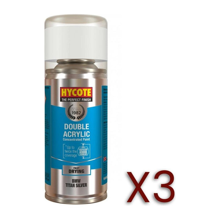 3x Hycote Aerosol Paint for Bmw Titan/Titanium Silver (Metallic)150ml Hycote - Town Tools 