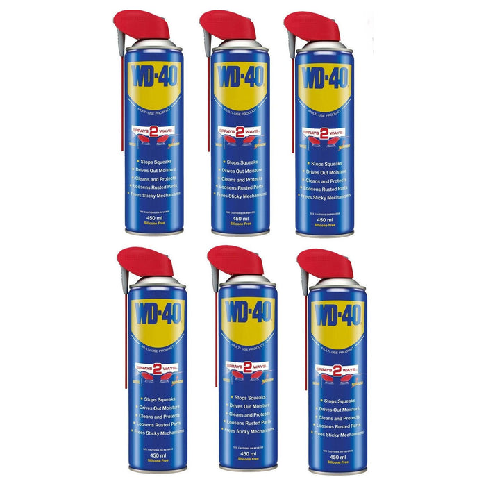 6 x WD40 Aerosol Smart Straw 450ml WD-40 - Town Tools 