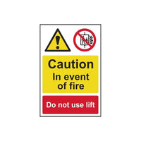 Scan Caution Event of Fire Do Not Use Lift - PVC Sign 200 x 300mm