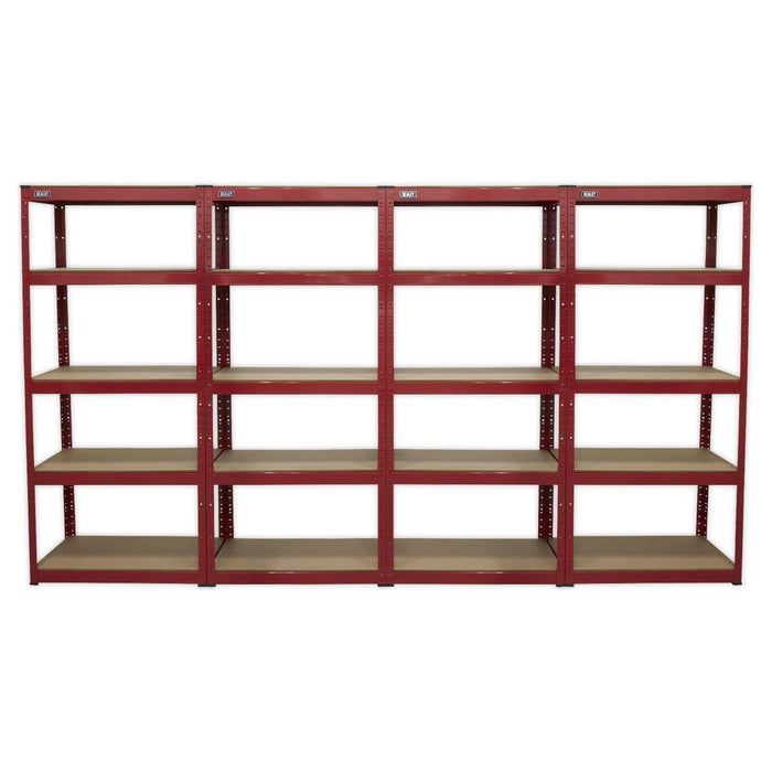 Sealey Racking Unit with 5 Shelves 150kg Capacity Per Level - Set of 4 Sealey - Town Tools 