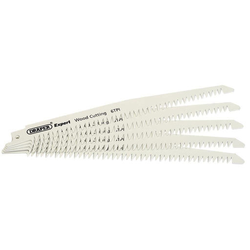 Draper Expert 250mm 6tpi Bi-Metal Reciprocating Saw Blades for Wood Cutting - Pa Draper - Town Tools 