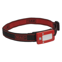 Sealey Rechargeable Head Torch 2W COB LED Auto-Sensor Red LED360HTR