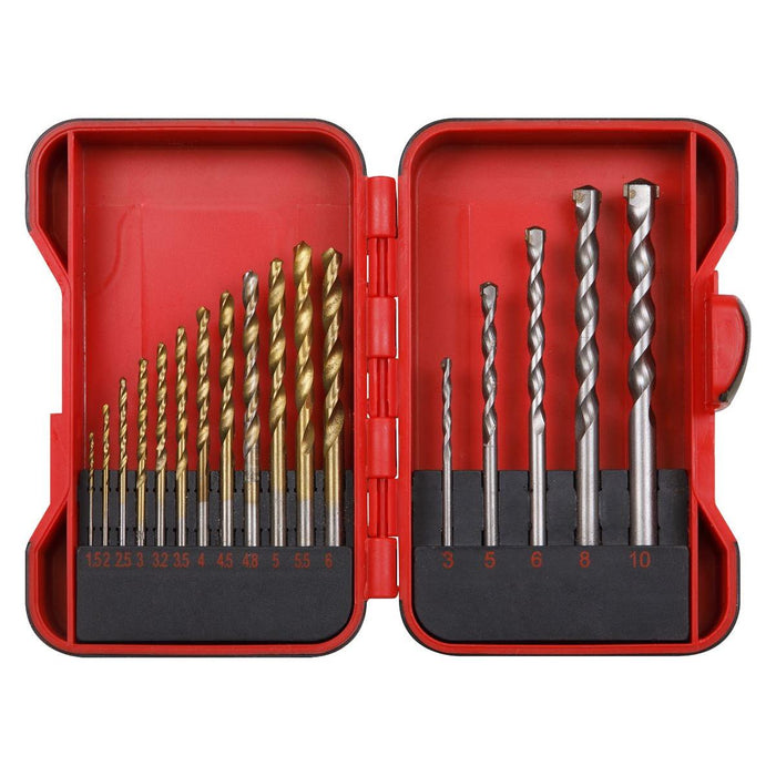 Sealey HSS/Masonry Drill Bit Set 17pc AK3717TCM Sealey - Town Tools 