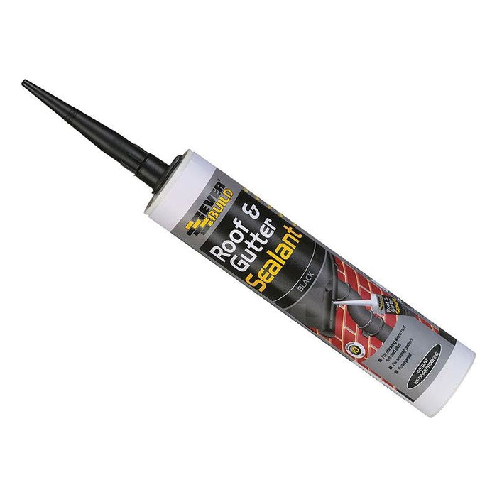 Everbuild Sika Roof & Gutter Sealant Black 295ml Everbuild Sika - Town Tools