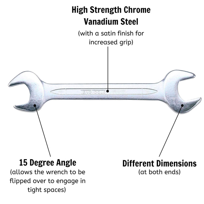 Teng Tools Double Open Ended Spanner Metric 16 x 17mm Teng Tools - Town Tools 