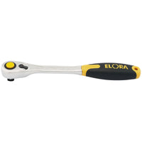 Draper Elora Fine Tooth Quick Release Soft Grip Reversible Ratchet, 1/2" Sq. Dr.