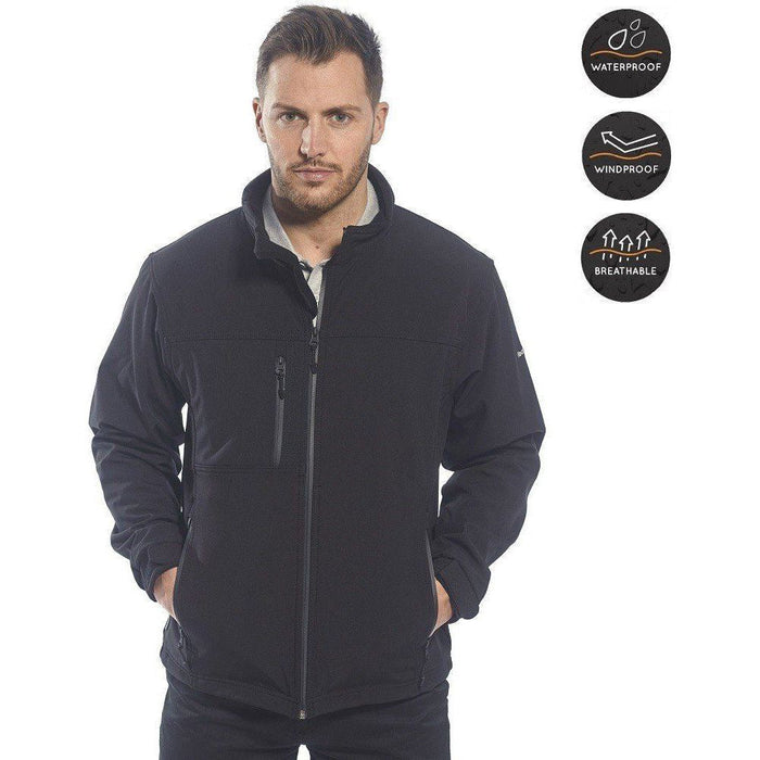 Portwest Softshell Jacket - Black - Large Portwest - Town Tools 