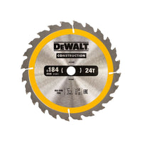 Dewalt Power Tools Portable Construction Circular Saw Blade 184 x 16mm x 24T