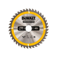 Dewalt Power Tools Portable Construction Circular Saw Blade 190 x 30mm x 40T