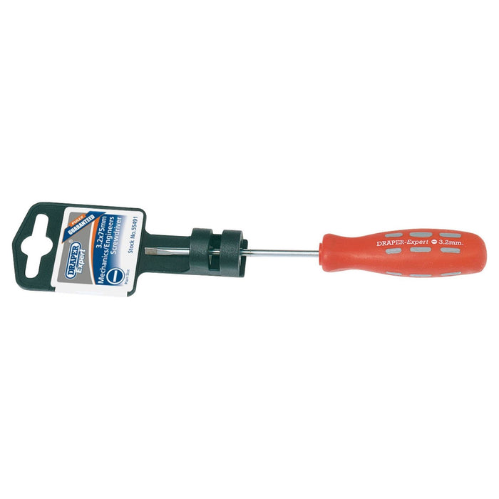 Draper Plain Slot Parallel Tip Mechanic's Screwdriver, 3.2 x 75mm 55491 Draper - Town Tools 