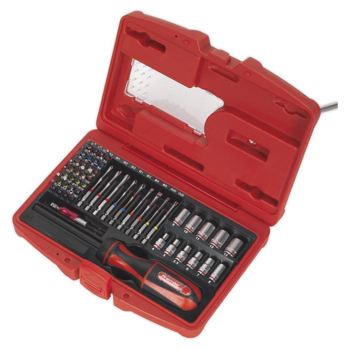 Sealey Fine Tooth Ratchet Screwdriver & Accessory Set 51pc AK64903 Sealey - Town Tools 