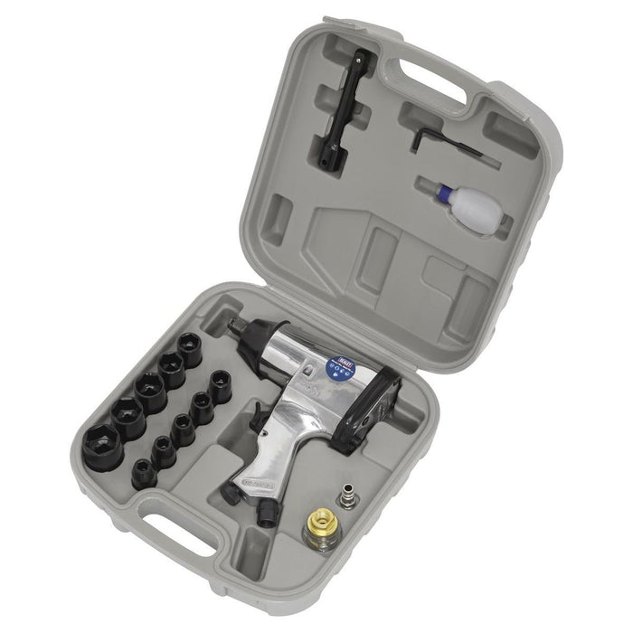 Sealey Air Impact Wrench Kit with Sockets 1/2"Sq Drive SA2/TS Sealey - Town Tools 