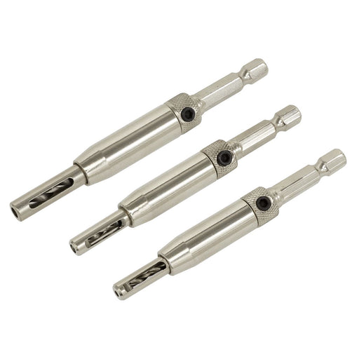 Sealey Self-Centring Chamfered Hinge Drill Set 3pc AK3HD Sealey - Town Tools 