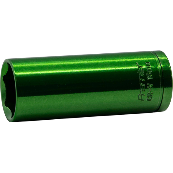 Sealey 3/8"Dr Coloured Deep Socket 18mm (Dark Green)