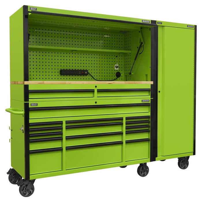 Superline PRO Black Edition Mobile Trolley  Wooden Worktop Hutch 2 Drawer Riser Superline Pro - Town Tools 