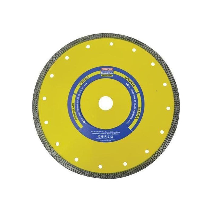 Faithfull Porcelain Diamond Blade 230 x 22.23mm Faithfull - Town Tools