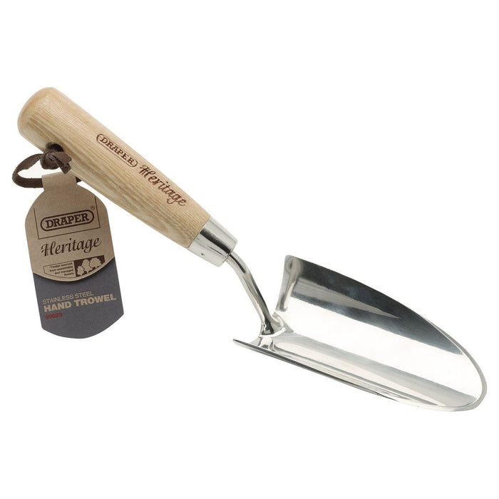 Draper Heritage Stainless Steel Hand Trowel with Ash Handle 99023 Draper - Town Tools 