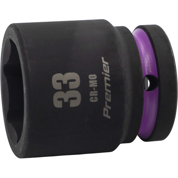 Sealey 3/4"Dr Impact Socket 33mm (Violet Coded Ring)