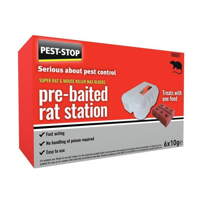 Pest-Stop (Pelsis Group) Super Rat & Mouse Killer Wax Block Pre-Baited Station Pest-Stop (Pelsis Group) - Town Tools