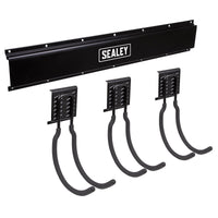 Sealey Wall Mounting 3 Large Hook Storage Rail APHKIT8