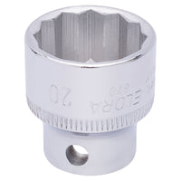 Draper Elora Bi-Hexagon Socket, 3/8" Sq. Dr., 20mm 25961