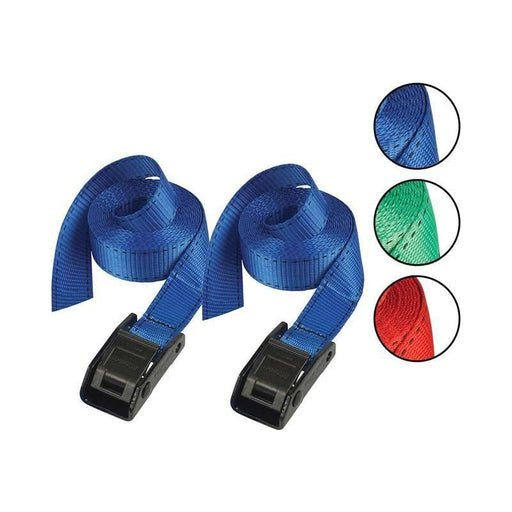 Master Lock Lashing Strap with Metal Buckle, Coloured 5m 150kg (Pack 2) Master Lock - Town Tools