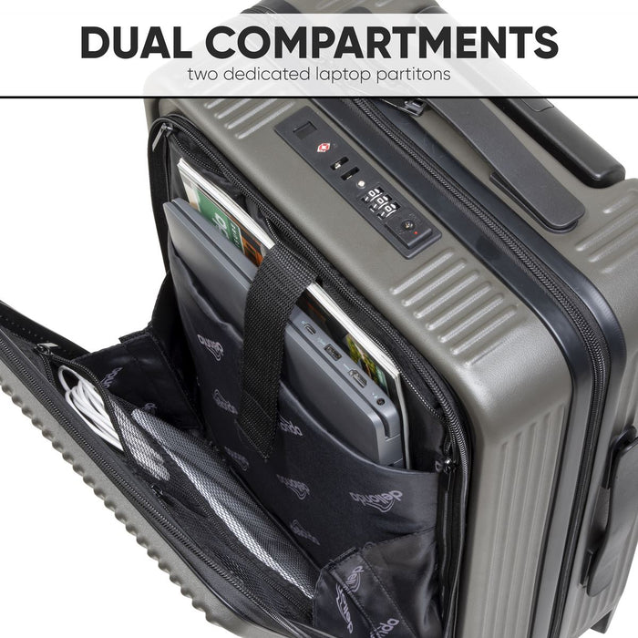 Dellonda Cabin Size Luggage with Laptop Compartments & Dual TSA Lock 20"