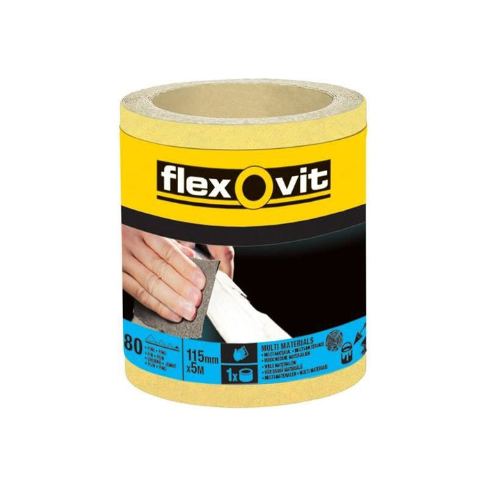 Flexovit High Performance Sanding Roll 115mm x 5m Extra Coarse 40G Flexovit - Town Tools