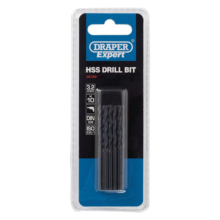 Draper HSS Drill Bits, 3.2mm (Pack of 10) 38789