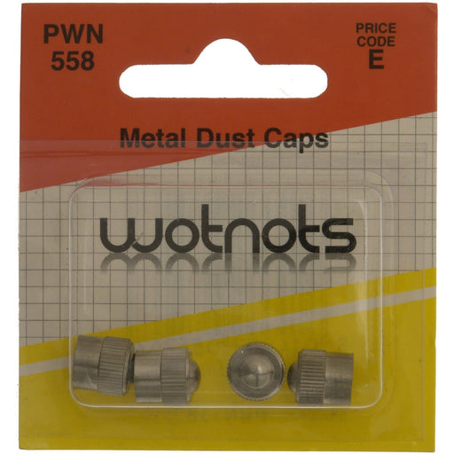 Wot-Nots Car Dust Caps - Chrome Metal - Pack Of 4 Wot-Nots - Town Tools 