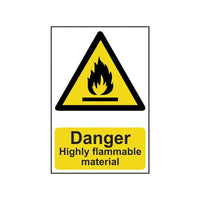 Scan Danger Highly Flammable Material - PVC Sign 200 x 300mm