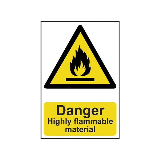 Scan Danger Highly Flammable Material - PVC Sign 200 x 300mm Scan - Town Tools
