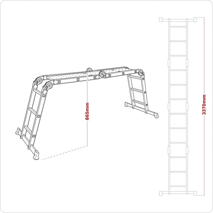 Sealey Folding Platform Ladder 4-Way Aluminium - BS EN 131 AFPL1 Sealey - Town Tools 