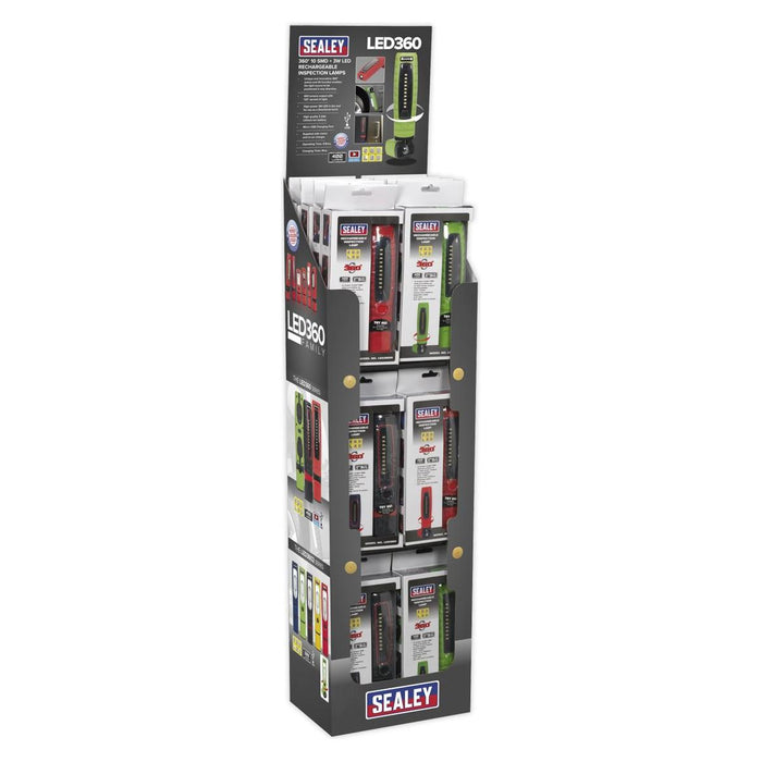 Sealey LED360 Series Inspection Light Combination Display Pack of 24 Sealey - Town Tools 