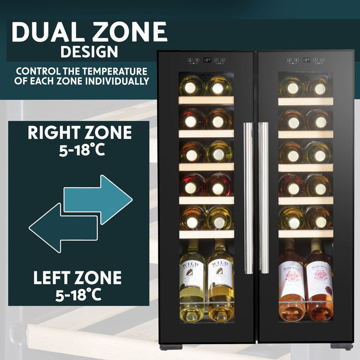 Baridi 24 Bottle Dual Zone Wine Fridge & Cooler DH97