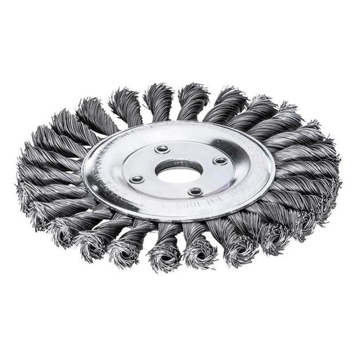 Lessmann Knot Wheel Brush 125 x 14mm 22.2mm Bore, 0.50 Steel Wire Lessmann - Town Tools