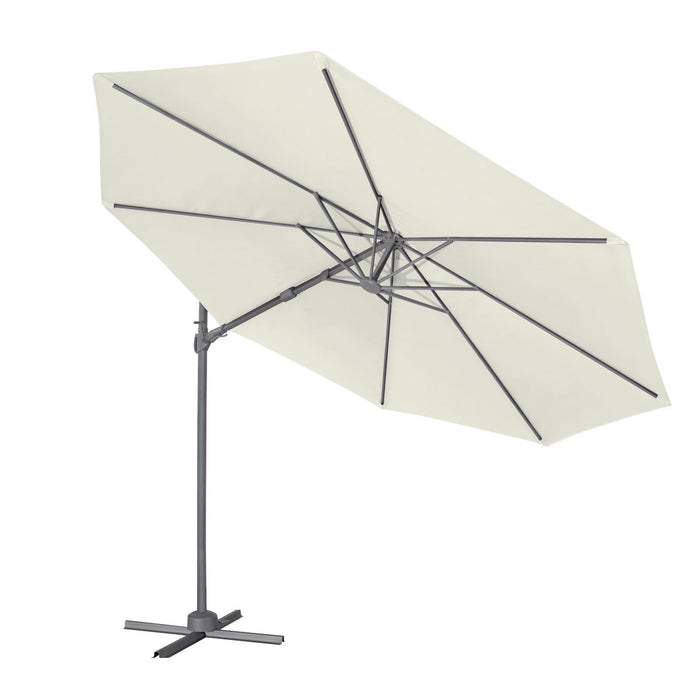 Dellonda Cantilever Parasol with 360 Rotation, Tilt & Cover 3m - Cream