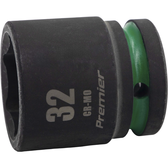 Sealey 3/4"Dr Deep Impact Socket 32mm (Dark Green Coded Ring)