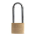 Silverline Brass Padlock Long Shackle 50mm Silverline - Town Tools 