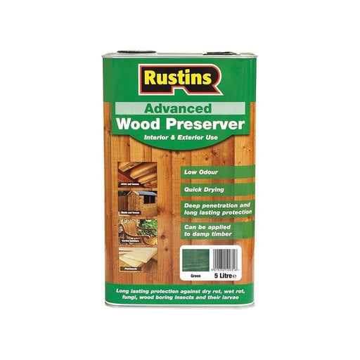 Rustins Advanced Wood Preserver Green 5 litre Rustins - Town Tools