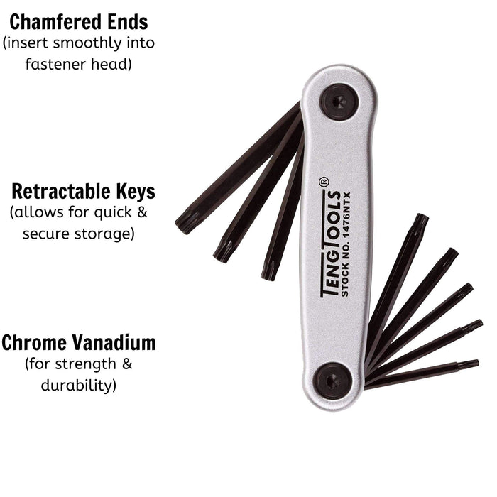 Teng Tools Folding TX Key Set 8 Pieces Teng Tools - Town Tools 