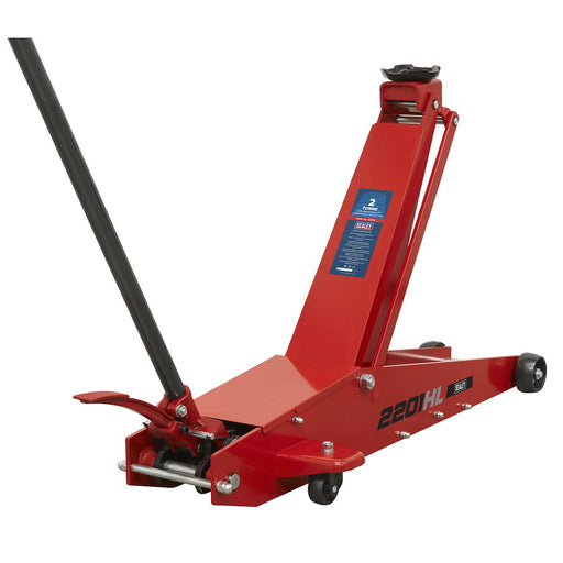 Sealey Long Reach High Lift Commercial Trolley Jack 2 Tonne 2201HL Sealey - Town Tools 