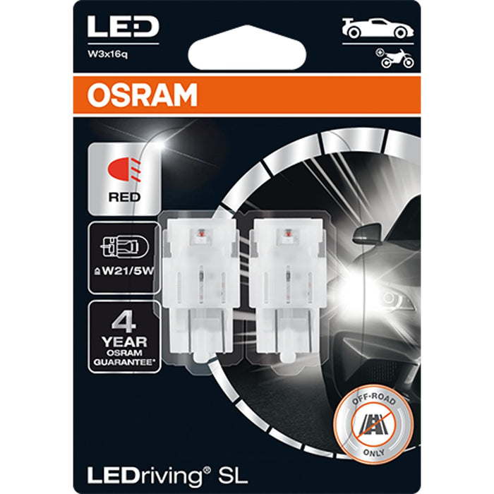 OSRAM LEDriving® SL, W21/5W, Red, LED signal lamps, Off-road only, non ECE Osram - Town Tools 