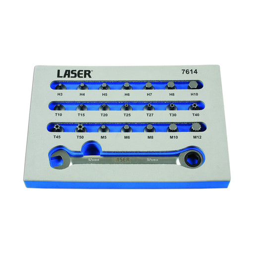 Laser Low Profile Bit Set 22pc 7614 Laser - Town Tools 